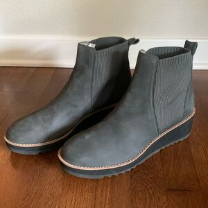 New Eileen Fisher Lilou Nubuck and Recycled Stretch Knit Bootie